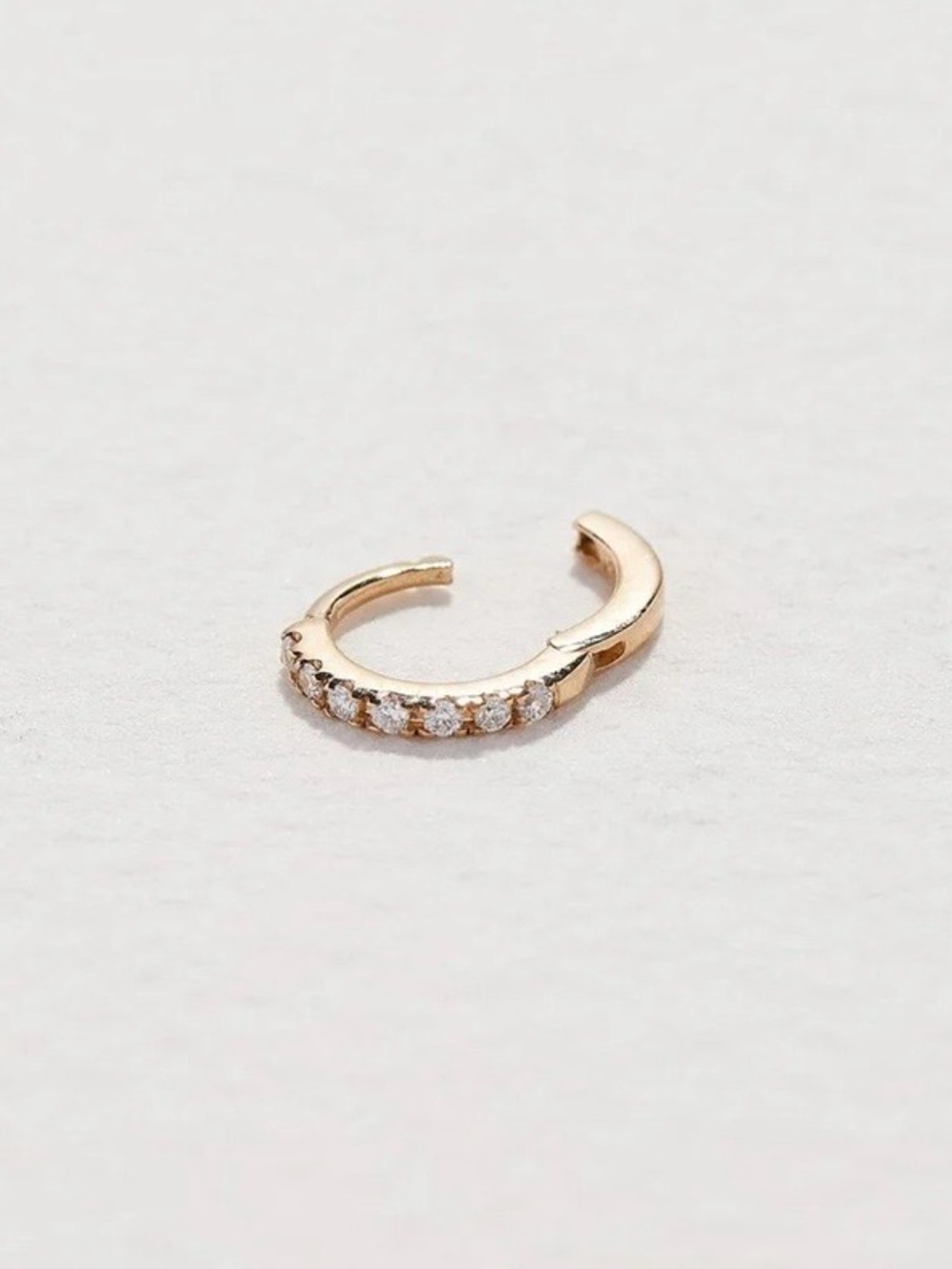 Pamela Love Tiny Half Pavé Huggie